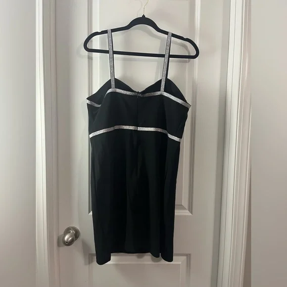 Shein Curve black dress with silver straps and accents. - Picture 2 of 8